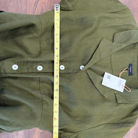 Quince Olive Green Midi Dress with Button Detail - Picture 7 of 9